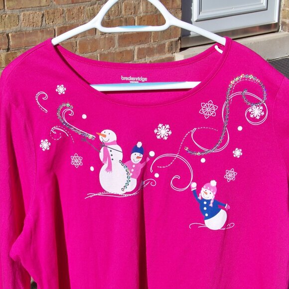 Breckenridge Women's Snowmen Long Sleeve Shirt, Size 2X - Picture 1 of 4
